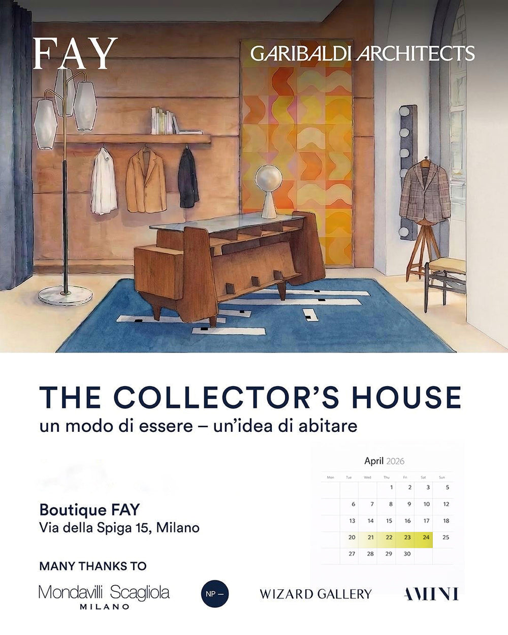 The Collector's House. Milano Design Week 2026 at FAY boutique